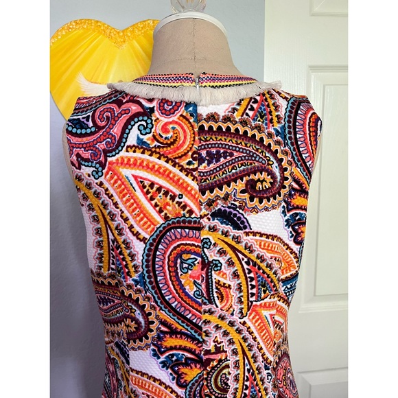🪸 LAUNDRY by SHELLI SEGAL Paisley & Fringe Shift Dress - Picture 6 of 10